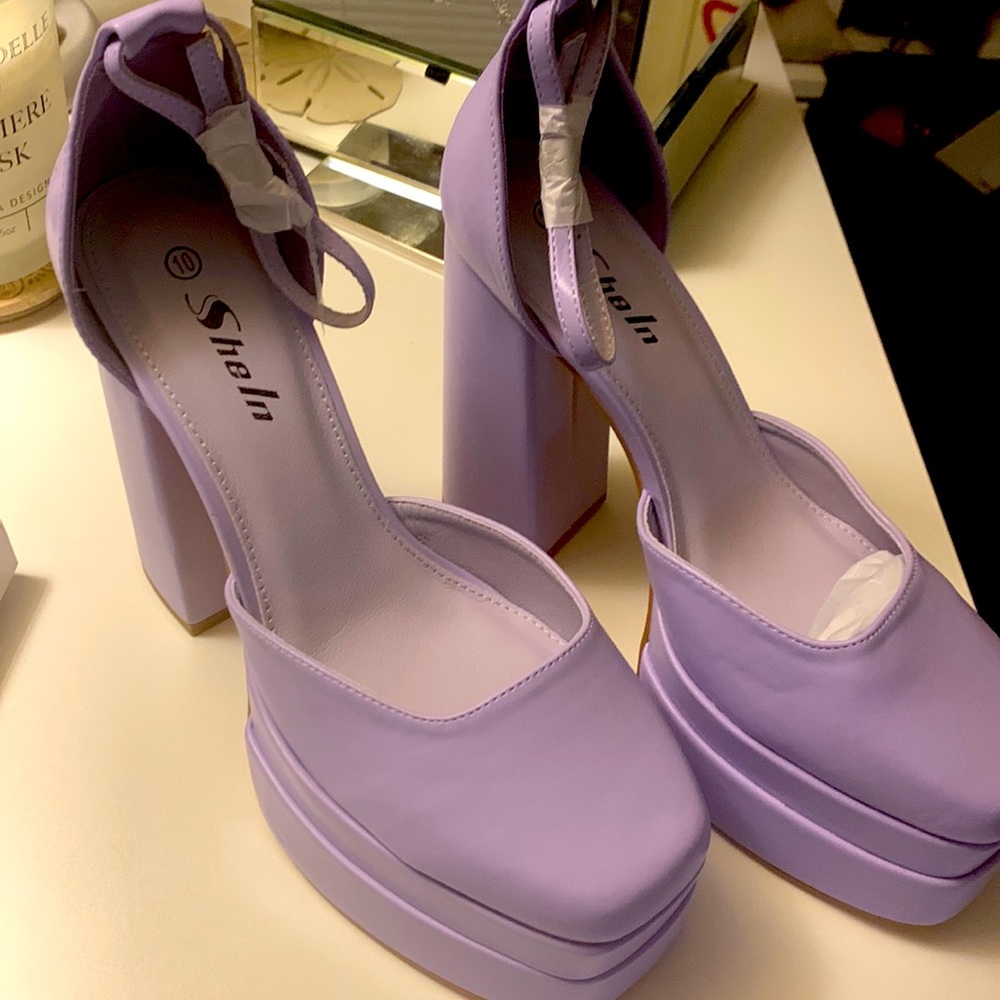 Lavender platform heels